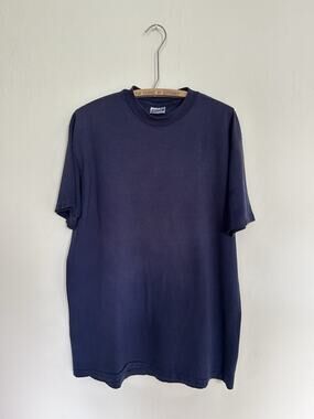 Vintage 80s Hanes Beefy T Blank T-shirt Size XL Faded Navy Blue Single Stitch US
